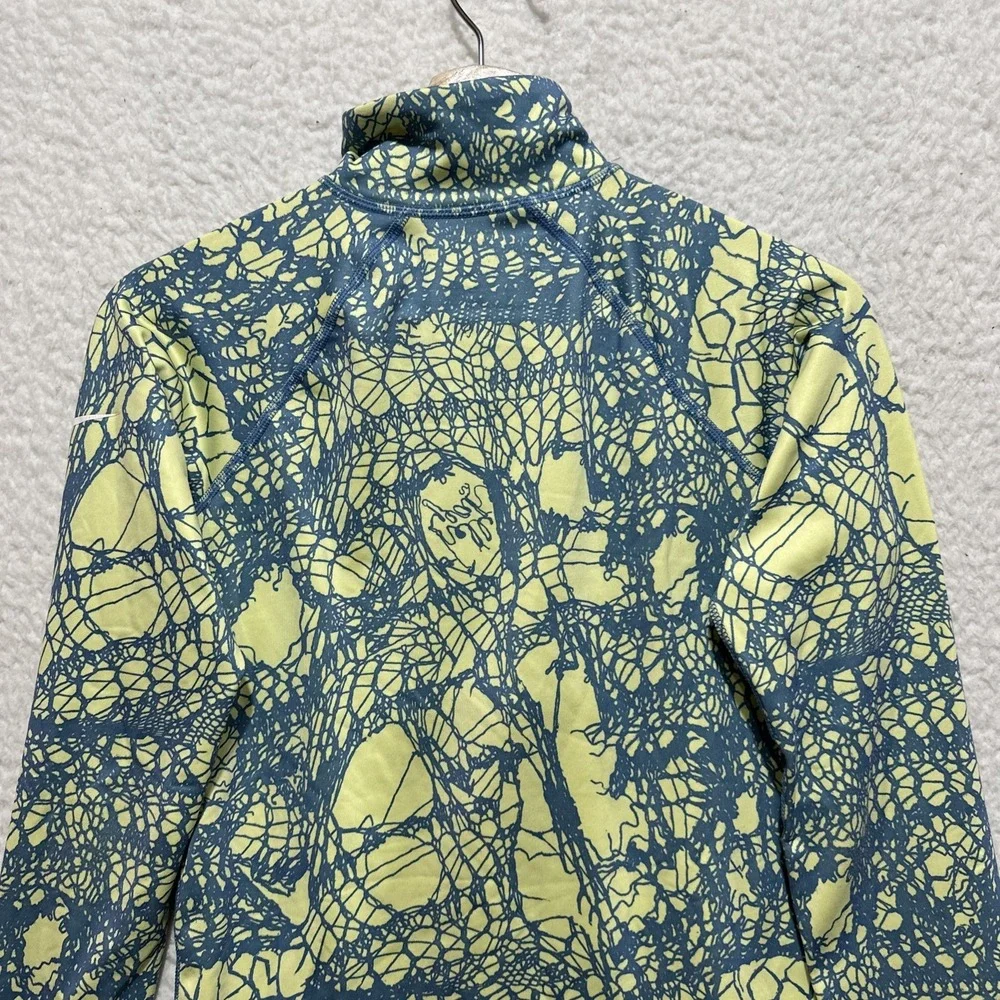 Nike Pro Women's Size M Blue Green 1/2 Zip Long‎ Sleeve Activewear Pullover Logo